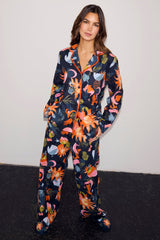 Navy Charm Button Through Pyjamas