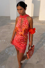 Coral Fawn Poppy Lily Top