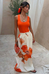 Coral Scoop Neck Rib Tank