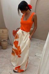 Coral Scoop Neck Rib Tank