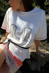 White Cowboy Boot T-Shirt