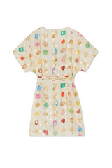 Cream Shell Mini Wrap Dress Petite