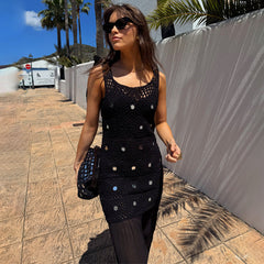 Black Crochet Alicia Dress