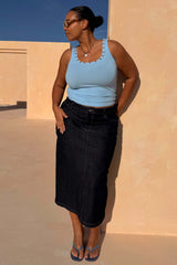 Denim Pencil Skirt
