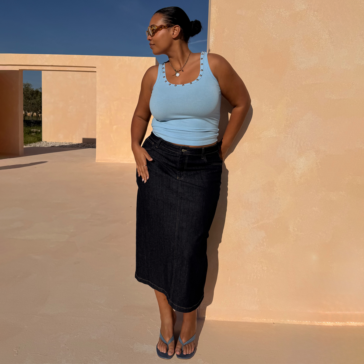 Denim Pencil Skirt