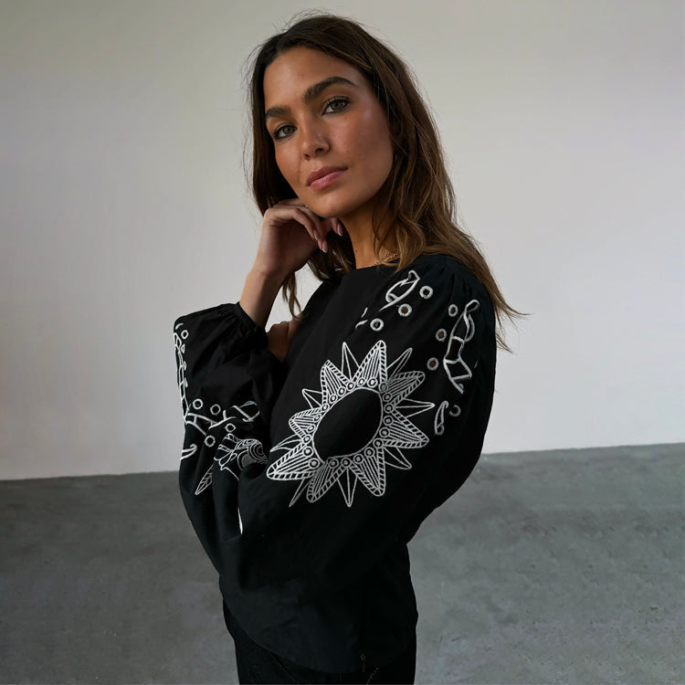 Black Enchanted Lillie Top