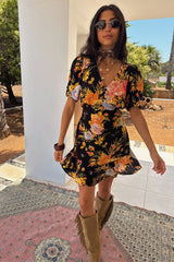Black Sofia Mini Tea Dress