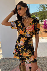 Black Sofia Mini Tea Dress