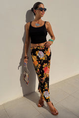 Black Floral Sofia Maxi Skirt