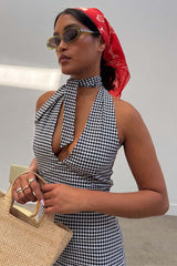 Gingham Halterneck Dress