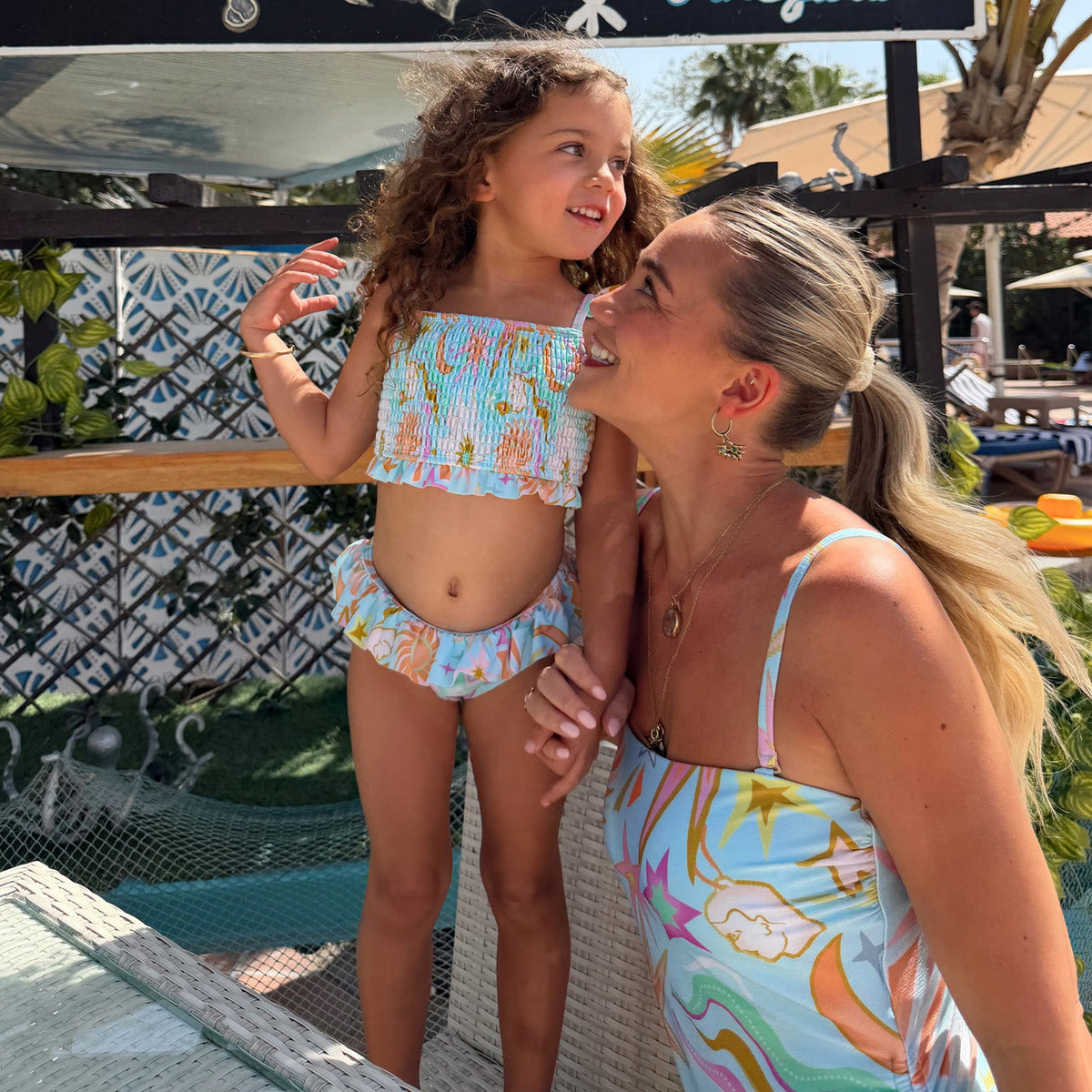 Girl's Starburst Crop Bikini Set