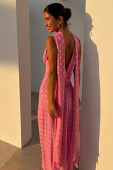 Pink Sophie Dress with Gold Fleck