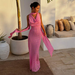 Pink Sophie Dress with Gold Fleck