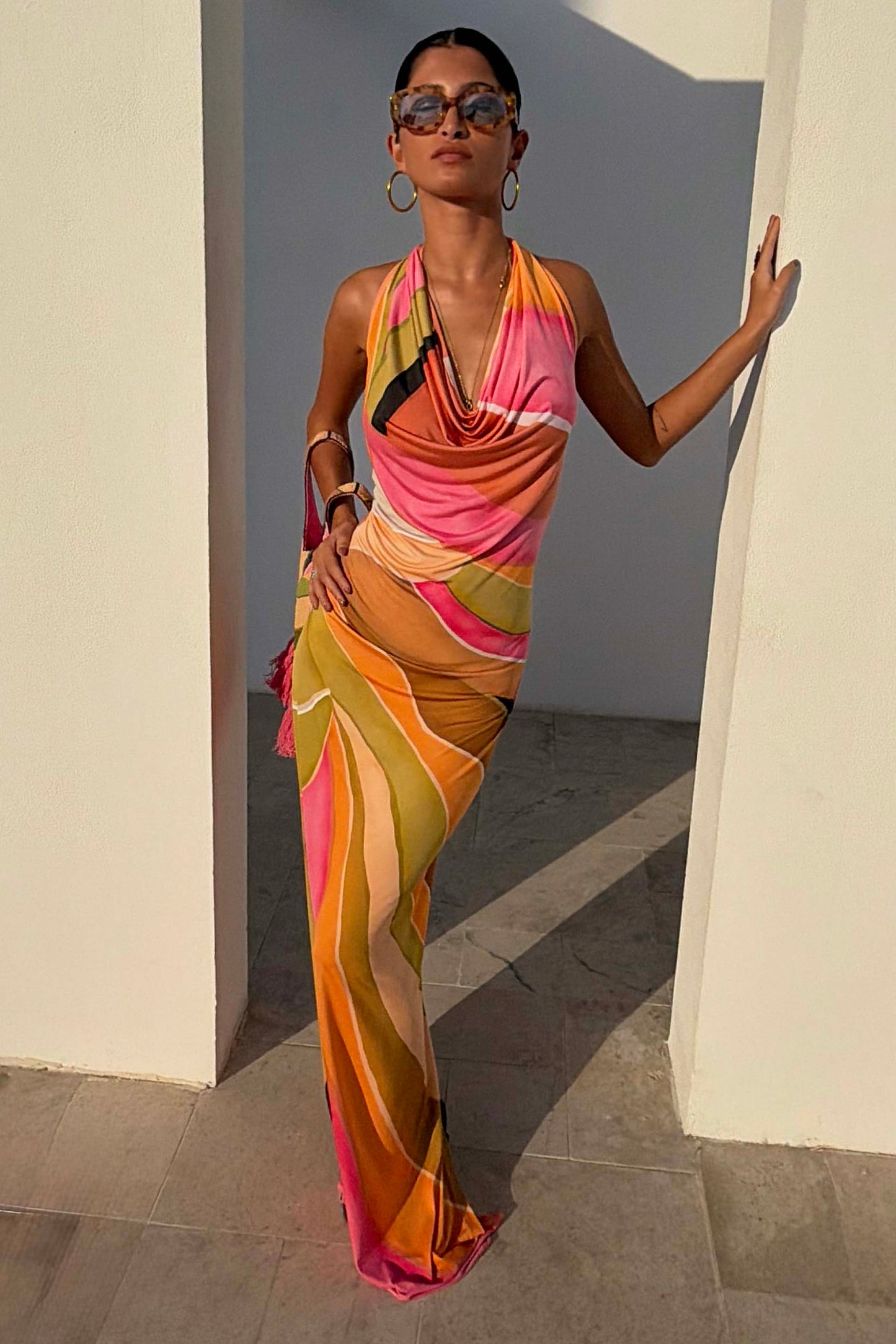 Green Abstract Sabine Dress