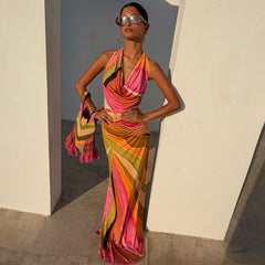 Green Abstract Sabine Dress