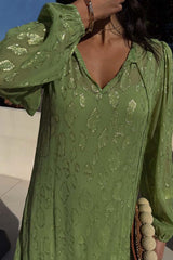Green Jacquard Harmony Dress Petite