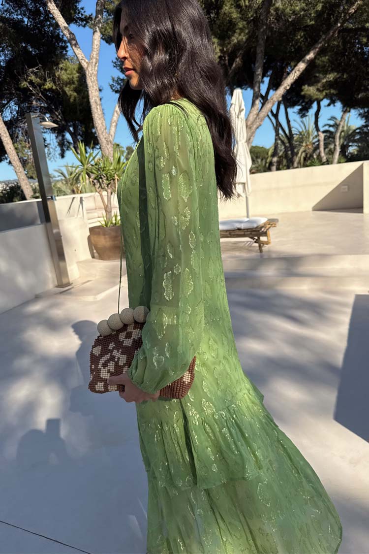 Green Jacquard Harmony Dress