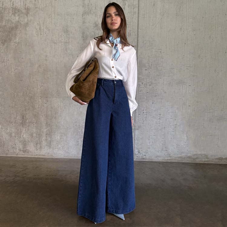 Blue Denim Pallazzo Jan Jean