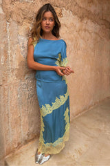 Blue and Lemon Millie Skirt
