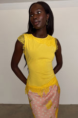 Yellow Lace Insert Top
