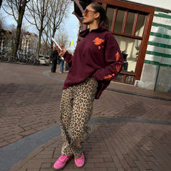 Leopard Barrel Jean