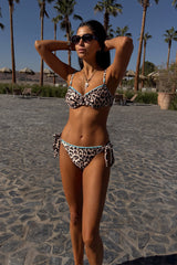 Leopard Whipstitch Bikini Top