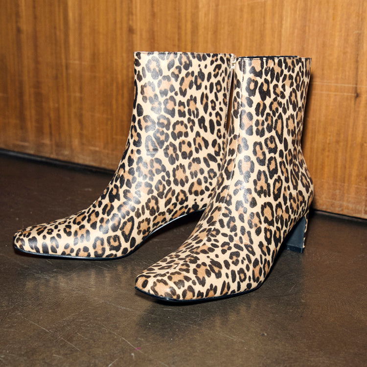 Leopard Heel Boots