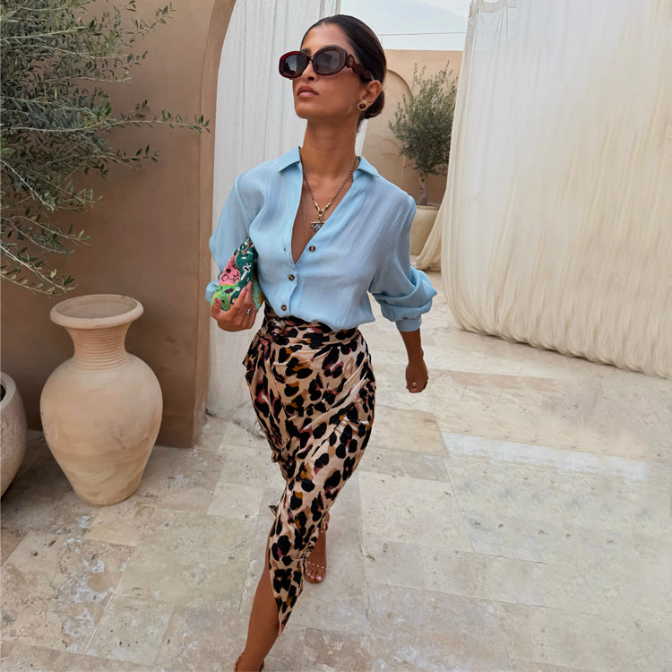 Brown Leopard Jaspre Skirt