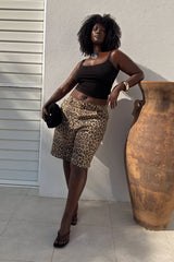 Leopard Lucia Scallop Pocket Long Shorts