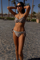 Leopard Whipstitch Tie Side Bikini Brief