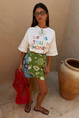 Life Is Tough Embroidered T-Shirt