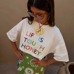 Life Is Tough Embroidered T-Shirt