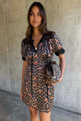 Cherry Leopard Mini Lyla Dress