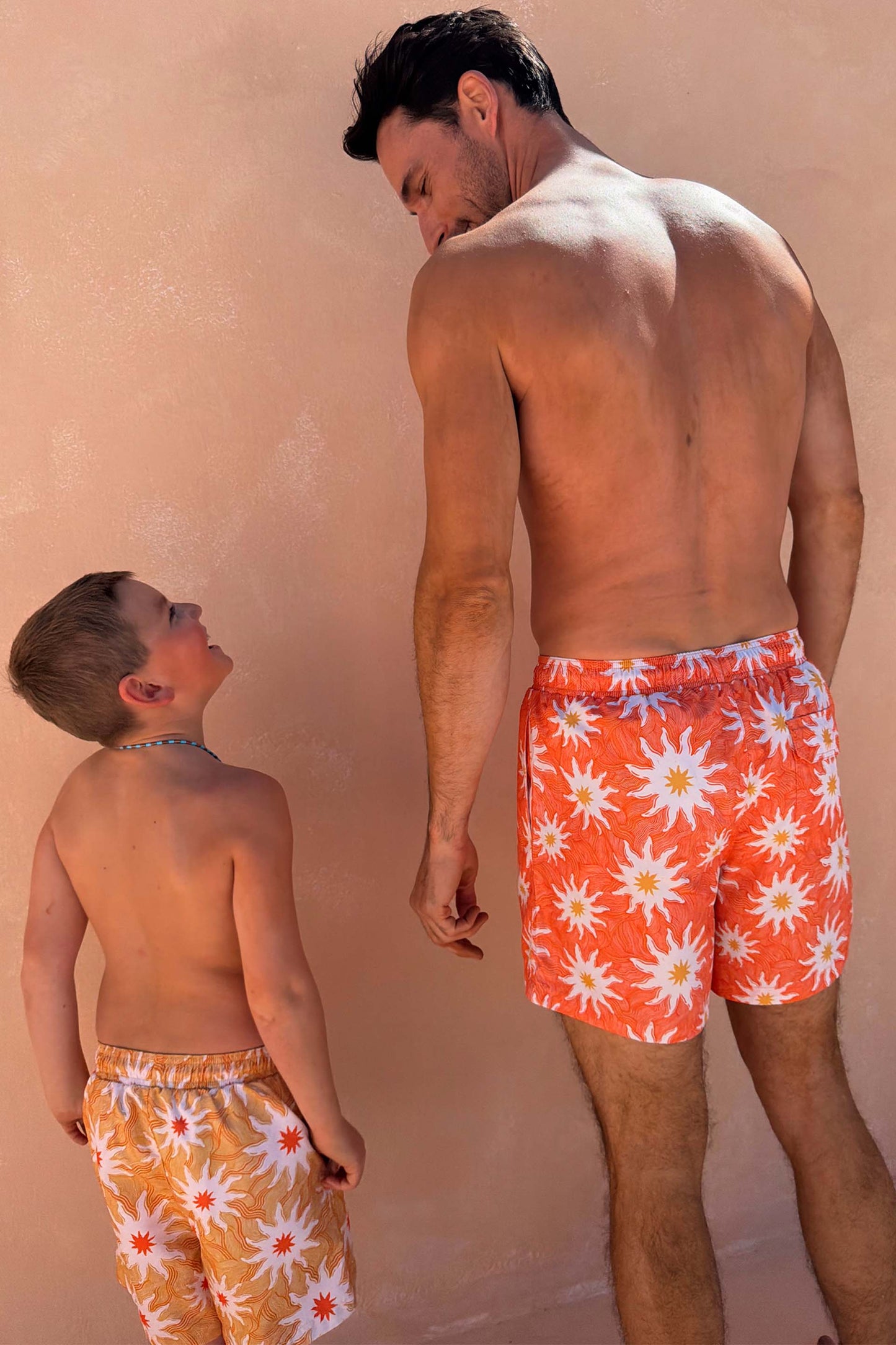 Men's Orange Sun Swim Shorts