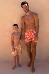 Men's Orange Sun Swim Shorts