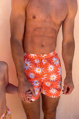 Men's Orange Sun Swim Shorts