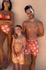 Men's Orange Sun Swim Shorts