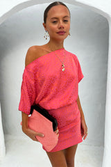 Pink Animal Jacquard Mini Tilly Dress