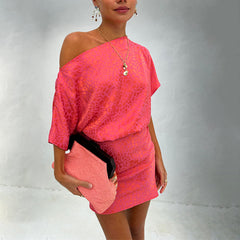 Pink Animal Jacquard Mini Tilly Dress