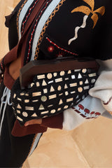 Black Beaded Mirror Bag