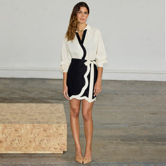 Mono Scallop Mini Jaspre Skirt