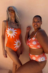 Orange Sun Bandeau Swimsuit