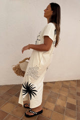 Cream Palma T Shirt Dress