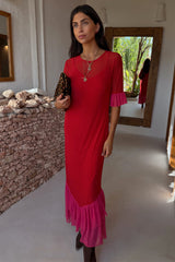 Red and Pink Katie Dress