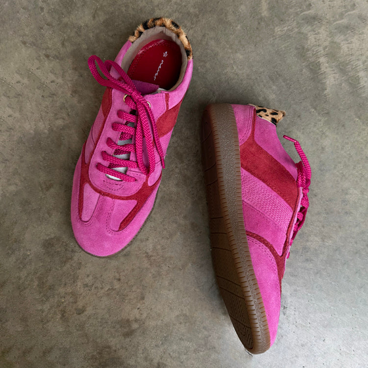 Pink and Red Leather Trainer