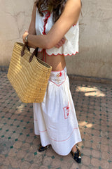 Cream and Red Pollenca Skirt