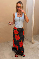 Black Poppy Midi Maeva Skirt