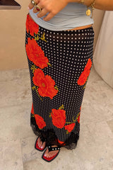 Black Poppy Midi Maeva Skirt