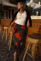 Black Poppy Midi Maeva Skirt