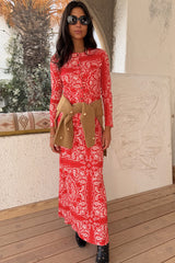 Red Bandana Rib Dorris Skirt